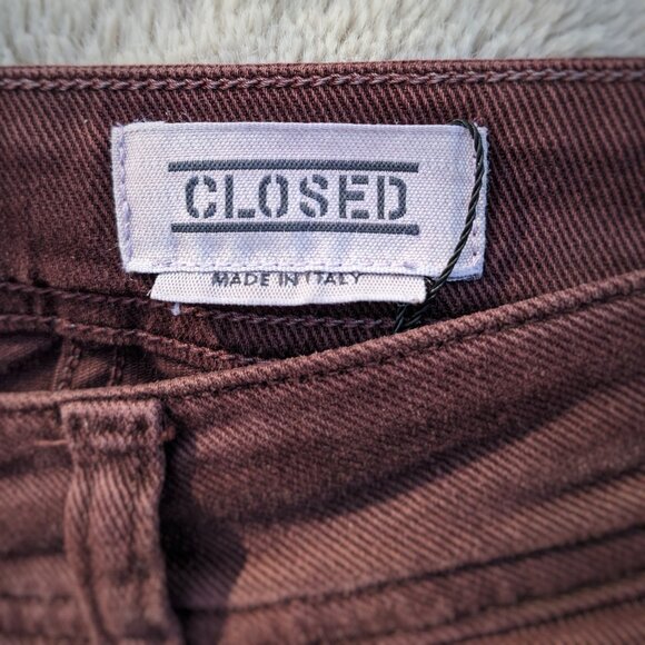 CLOSED Burgundy Handmade In Italy Mid Rise Soft Stretch Jeans, Sz. 30 - Picture 7 of 14